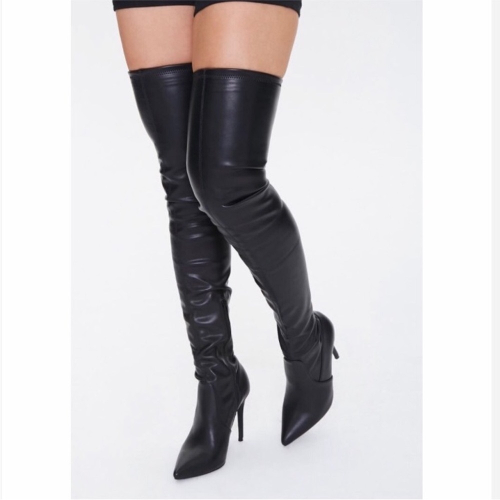 Forever 21 Black Over-the-Knee Boots